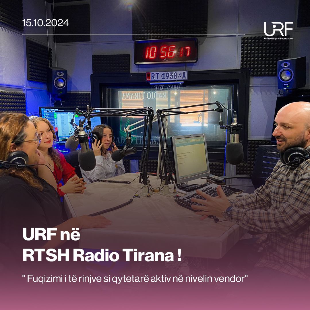 URF në emisionin radiofonik që u realizua në kuadër të projektit: “ Fuqizimi i të rinjve si qytetarë aktiv në nivelin vendor”, të mbështetur nga Bashkia Tiranë.