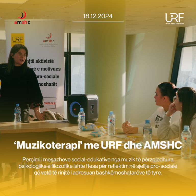 URF zhvilloi dje më datë,18 Dhjetor aktivitetin e Muzikoterapisë me Bashkinë Kamëz.