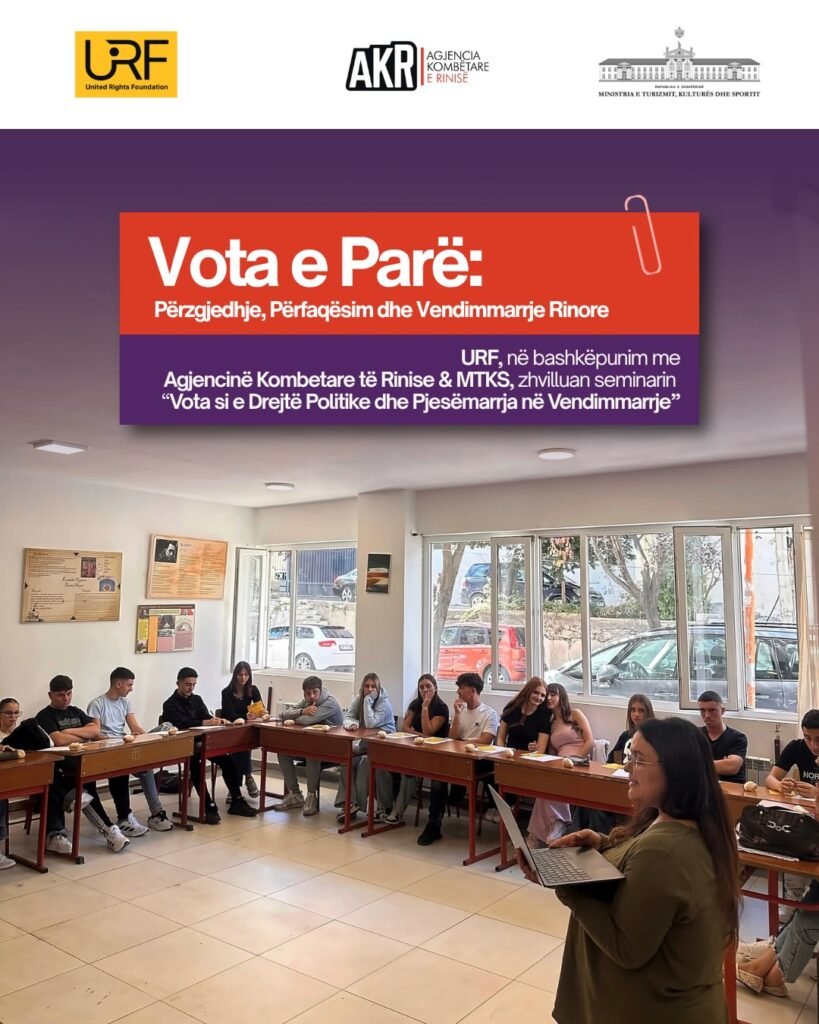 "Vota si e Drejtë Politike dhe Pjesëmarrja në Vendimmarrje" - AKR & URF 🗳️ vota si e drejtë politike dhe pjesëmarrja në vendimmarrjemë 30 shtator, në kuadër të projekt